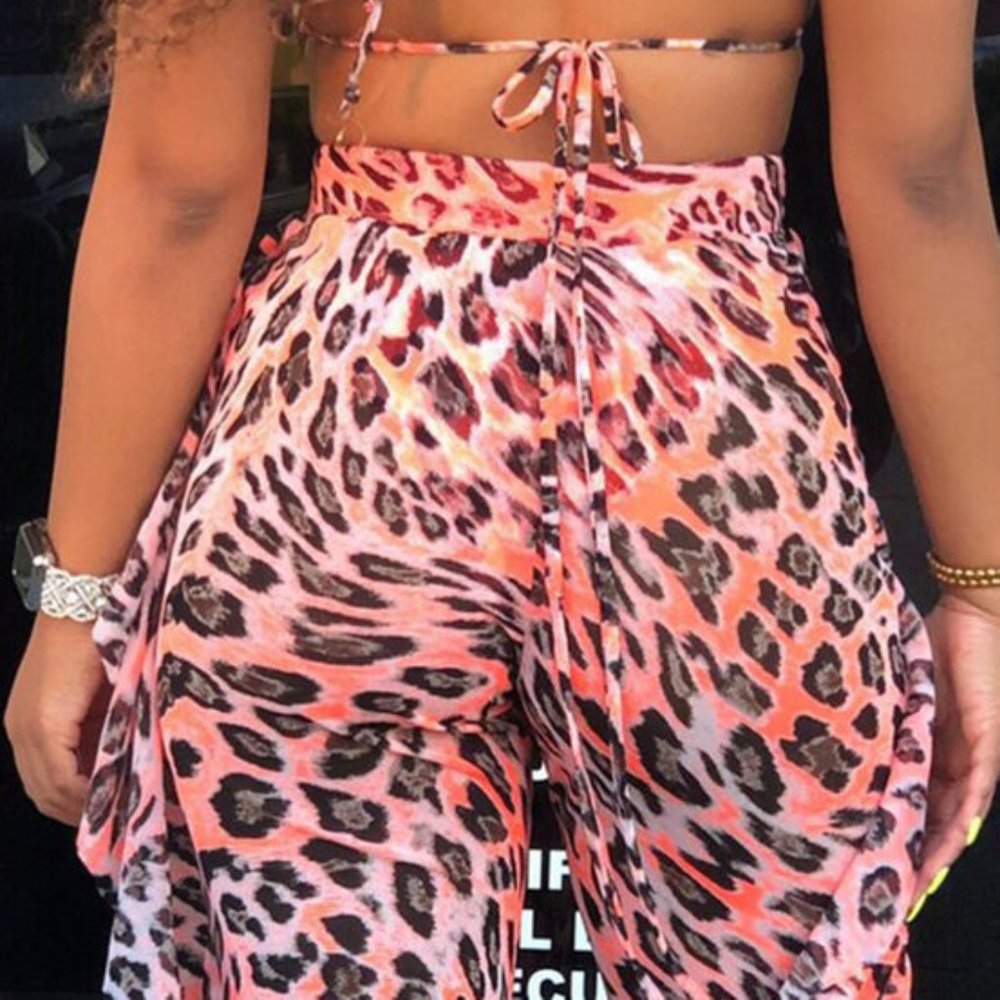 Pink Leopard Print Plus Set